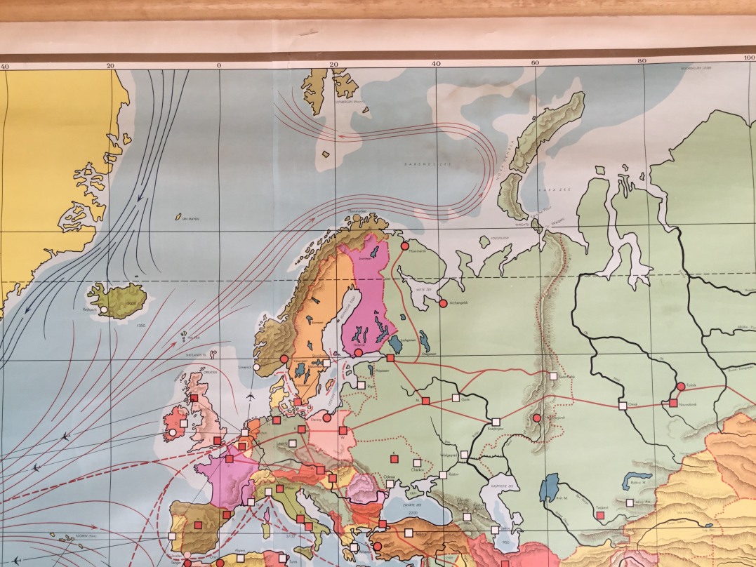 Oude schoolkaarten van Wereld detail3