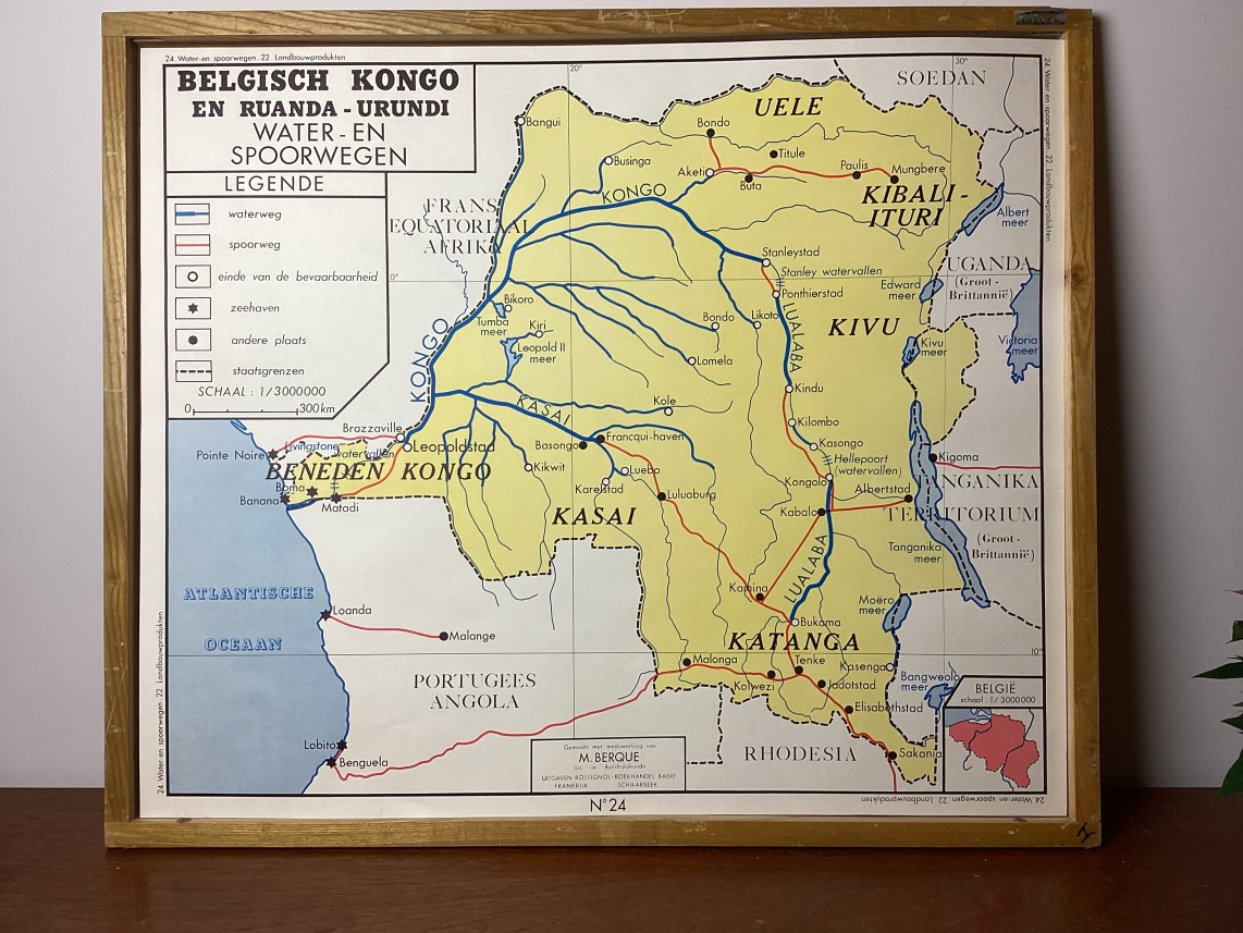 Kaarten van België en Belgisch Congo (in de wereld) detail1