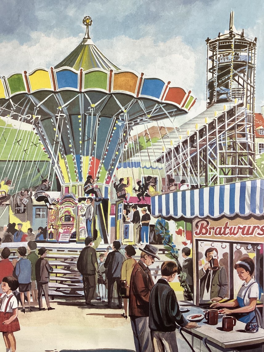 Oude kaart van De kermis  - de jaarmarkt detail1