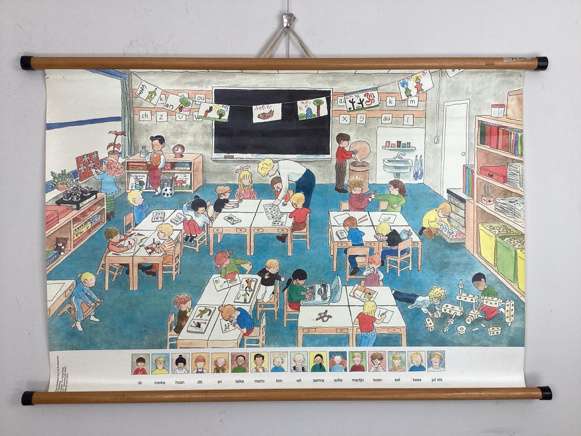 Schoolwandkaart van In de kleuterklas